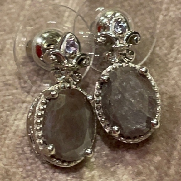 Sapphire & Tanzanite Sterling Silver Earrings